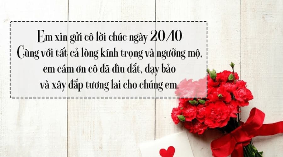 Những lời chúc 20/10 hay nhất dành tặng cô giáo