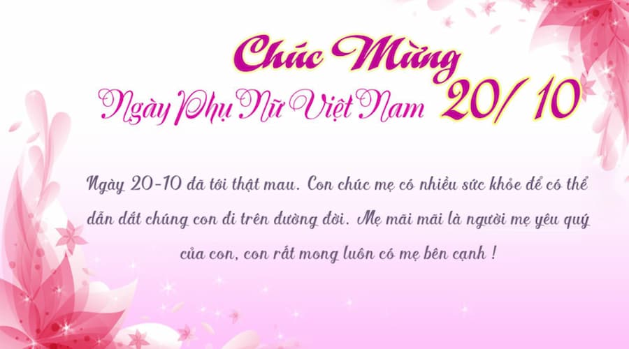 Những lời chúc 20/10 hay nhất dành tặng mẹ